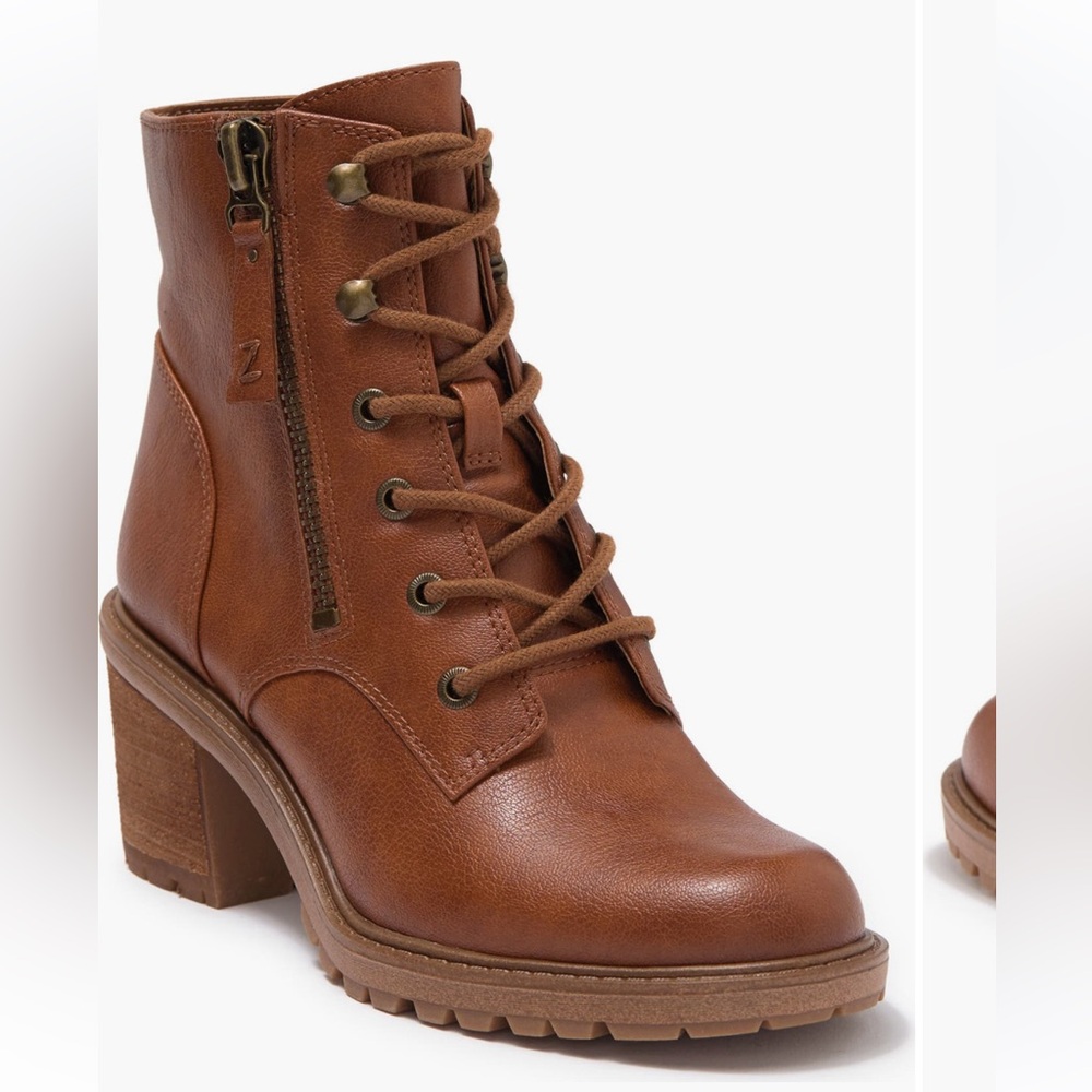Block Heeled Ankle Lace Up Boot